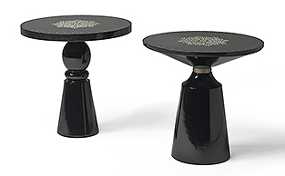 BLACK LACQUERED SIDE TABLES