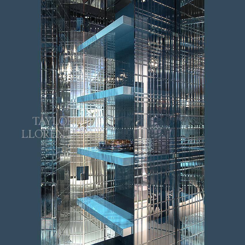ENGRAVED BLUE GLASS PIX1003 TAYLOR LLORENTE FURNITURE