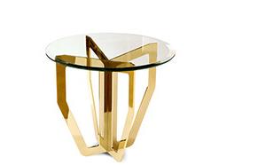 GEOMETRIC SIDE TABLE - GOLD