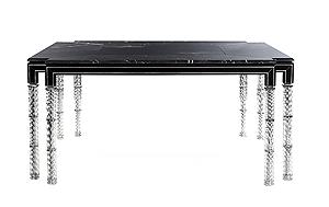 HIGH DESIGN MARBLE & MURANO GLASS DINING TABLE 