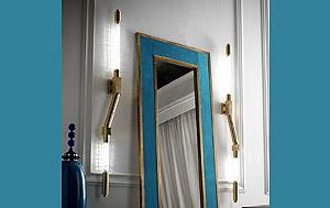 BRUSHED GOLDEN BRASS & CRYSTAL WALL RODS