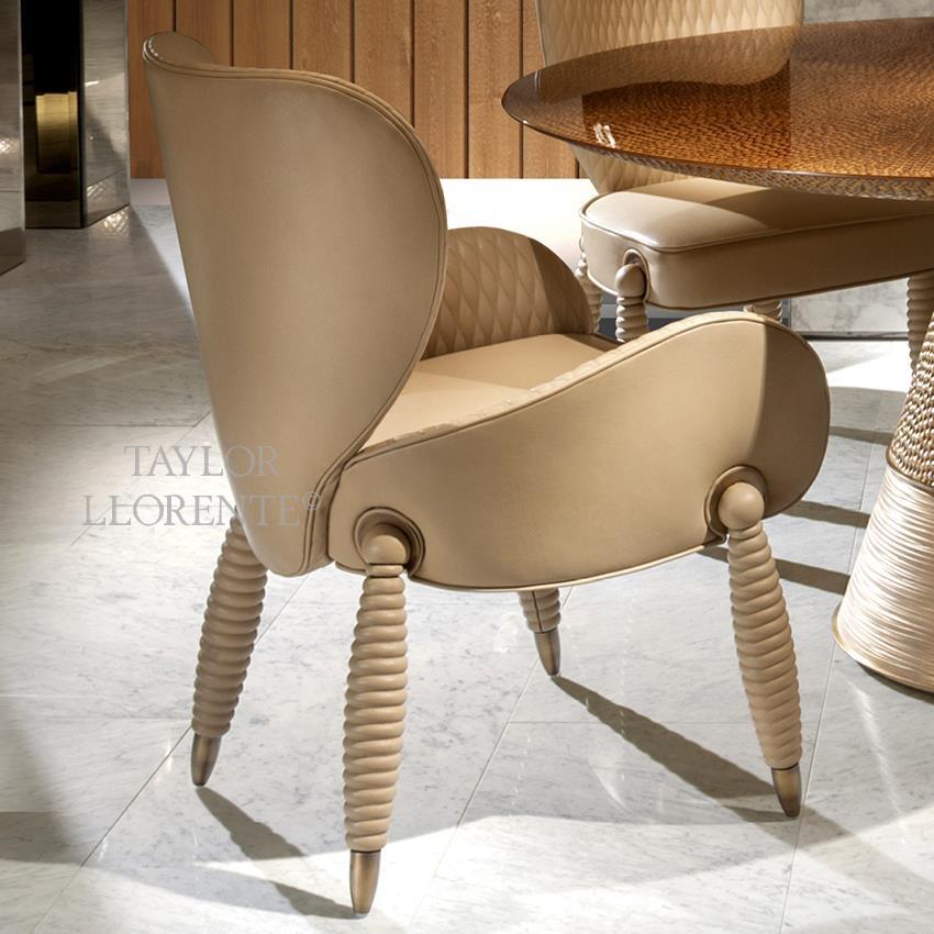 DESIGNER LEATHER DINING CHAIR TAYLOR LLORENTE FURNITURE