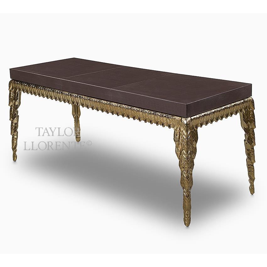 HIGH END LUXURY CONSOLE TABLE, Cast metal 'Acanthus' design TAYLOR LLORENTE FURNITURE