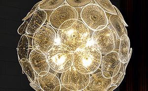 MURANO GLASS CHANDELIER WITH GOLD 