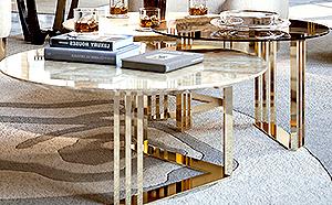 24CT GOLD COFFEE TABLE TRIO