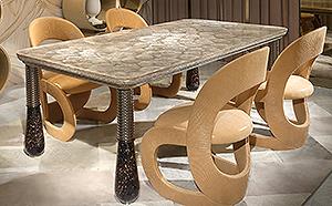 SCULPTURAL DINING TABLE - MURANO GLASS TABLE LEGS