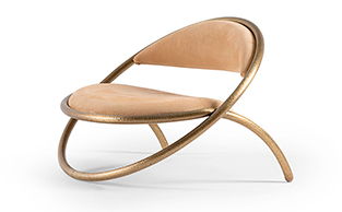 SCULPTURAL BRONZE ACCENT CHAIR