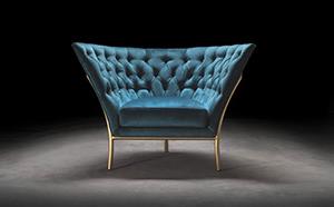 DESIGNER ARMCHAIR WITH GOLD LEAF FRAME