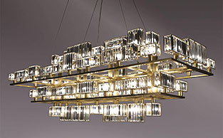 CRYSTAL ART DECO CHANDELIER (CUSTOM) 