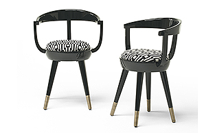 BLACK LACQUER DINING CHAIRS