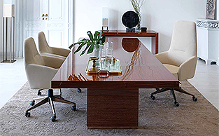 BRONZE & ROSEWOOD BOARDROOM TABLE