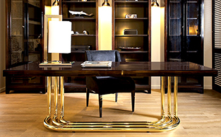 Designer Luxury Office Desks Bureaus Taylor Lloe Furniture Tubular Br Desk