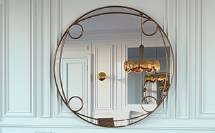 BRONZED METAL SCULPTURED MIRROR