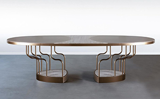 BRONZED METAL OVAL TABLE