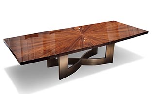 SUNBURST ROSEWOOD TABLE