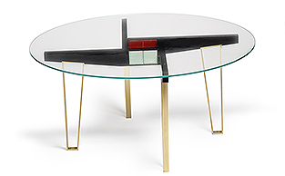 BRASS STRUCTURED CIRCULAR DINING TABLE