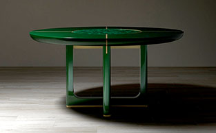 EMERALD TABLE WITH MALACHITE CENTER