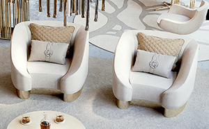 ARMCHAIR WITH 24CT GOLD PLINTH 