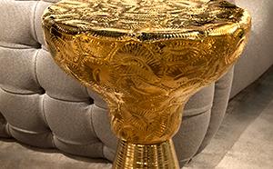 DESIGNER GOLD CERAMIC SIDE TABLE