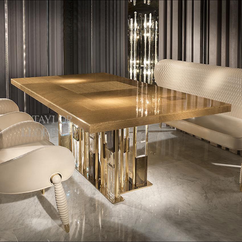 Luxury Dining Table - Gold Murano Glass | TAYLOR LLORENTE FURNITURE