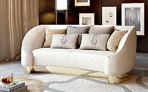 SOFA WITH 24CT GOLD PLINTH 