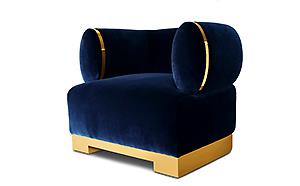 DESIGNER ARMCHAIR GOLD METAL BAND