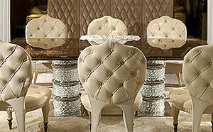 DESIGNER DINING TABLE  MURANO GLASS & MARBLE 