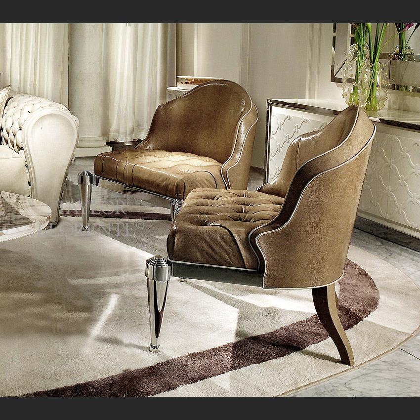 DESIGNER STEEL & LEATHER ARMCHAIR TAYLOR LLORENTE FURNITURE