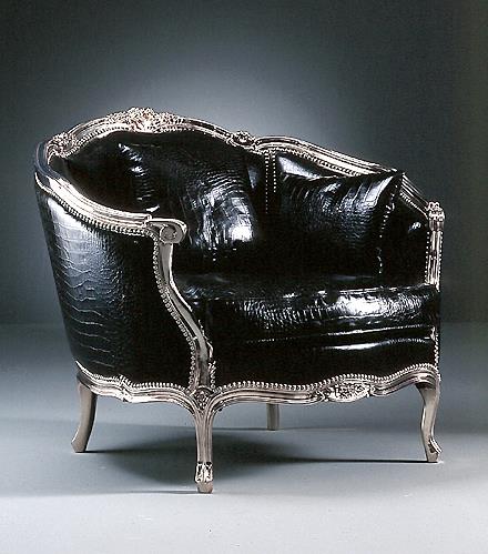 CLASSIC CARVED WOOD ARMCHAIR - CHROME | TAYLOR LLORENTE FURNITURE