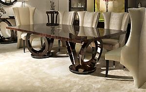 DESIGNER MACASSAR EBONY DINING TABLE 'ELLIPTICAL'