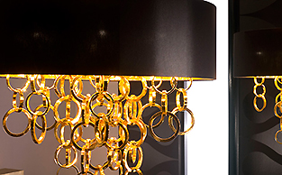 DESIGNER CHANDELIER - GOLD RINGS