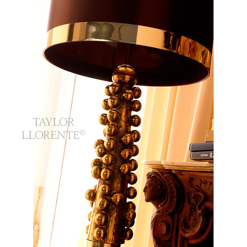 LUXURY FLOOR LAMP Italian Gold Majolica TAYLOR LLORENTE FURNITURE