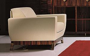 MACASSAR AND LEATHER ARMCHAIR