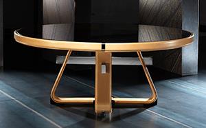 HIGH END ARCHITECTRUAL LEATHER DINING TABLE 
