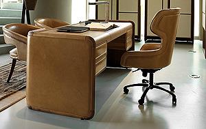 LEATHER UPHOLSTERED DESK EV10011