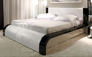 MACASSAR EBONY & EXOTIC LEATHER BED ART MUS R-I