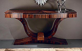 SUNBURST MACASSAR EBONY CONSOLE TABLE