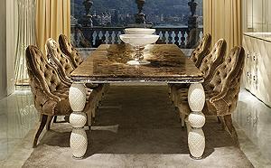 LUXURY MARBLE DINING TABLE WITH CERAMIC LEGS