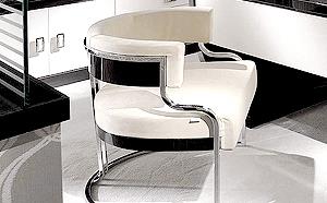 ARCHITECTURAL STEEL ARMCHAIR WITH EBONY