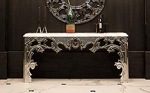 ENGRAVED VENETIAN GLASS CONSOLE TABLE
