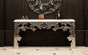 ENGRAVED VENETIAN GLASS CONSOLE TABLE