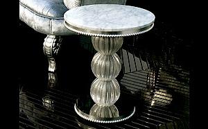 MURANO GLASS AND MARBLE COCKTAIL TABLE