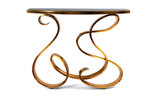 GOLD SCULPTURAL CONSOLE TABLE