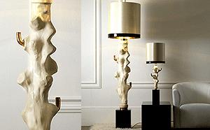 SCULPTURAL ITALIAN  MAJOLICA FLOOR LAMP