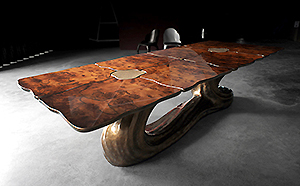 SCULPTURAL WALNUT DINING TABLE