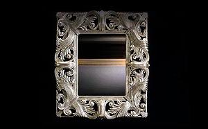 SILVER LEAF HAND CARVED MIRROR DESIGN 