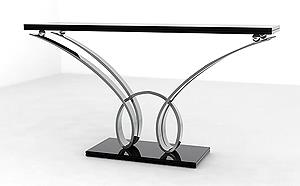 POLISHED STEEL CONSOLE TABLE