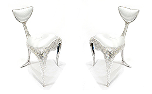 CRYSTAL ADORNED SCULPTURAL CHAIR