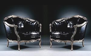 CARVED CHROMED ARMCHAIR 