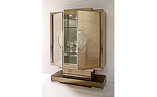 VENETIAN GLASS DECO COCKTAIL CABINET